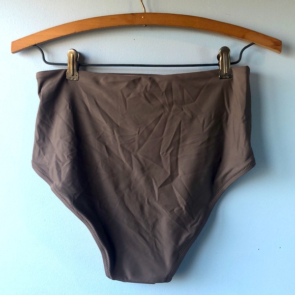 Madewell Tan High-Waisted Bikini Bottom - Picture 6 of 9